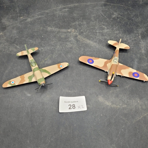 28 - A Pair of Easy Model 1/72 P-40B/C Warhawk RAF 250 Sqn 1941 North Africa Aircraft Models