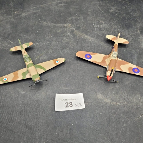 28 - A Pair of Easy Model 1/72 P-40B/C Warhawk RAF 250 Sqn 1941 North Africa Aircraft Models