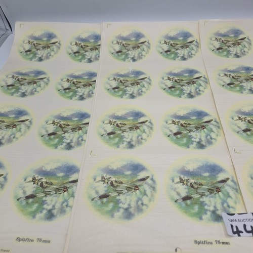 44 - VINTAGE/RETRO CERAMIC TRANSFERS OF SUPERMARINE SPITFIRE 75MM X 48