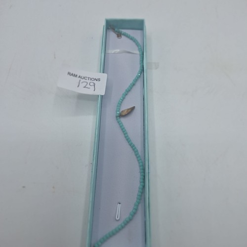 129 - 925 SILVER AND NATURAL STONE NECKLACE WITH ANGEL WINGS