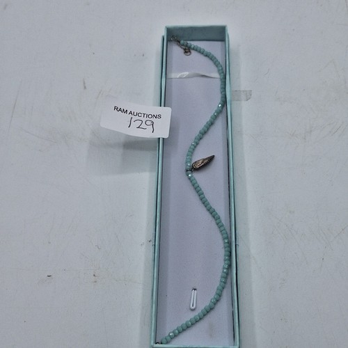 129 - 925 SILVER AND NATURAL STONE NECKLACE WITH ANGEL WINGS