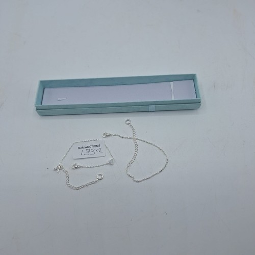 133 - BOXED STONED SILVER TONE BRACELETS X2