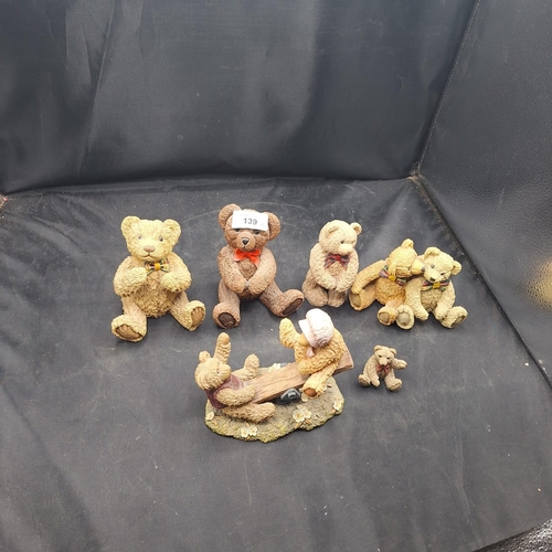139 - Collectable Beau Bears x6 With Labels