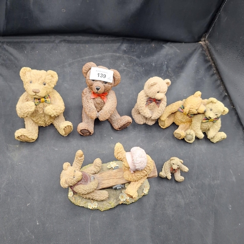 139 - Collectable Beau Bears x6 With Labels