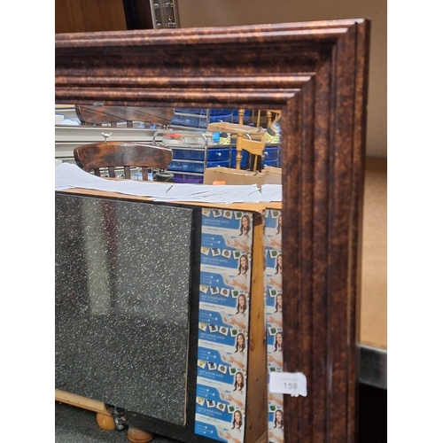 159 - Framed Mirror 4ft x 2.5ft With Bevelled Glass