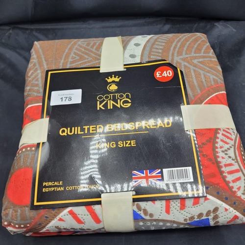 178 - A Cotton King King Size Quilted Bedspread