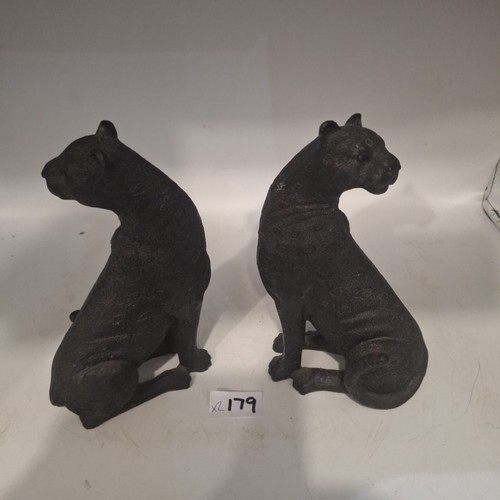 179 - Black Resin Cheetahs x2