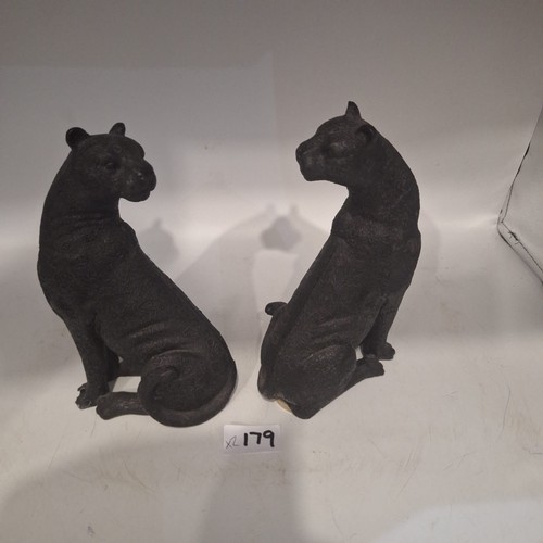 179 - Black Resin Cheetahs x2