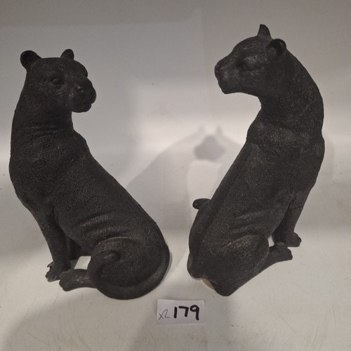 179 - Black Resin Cheetahs x2