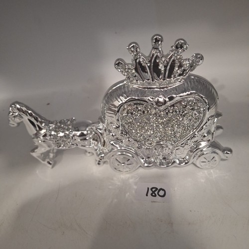 180 - Silver Bling Horse and Carriage