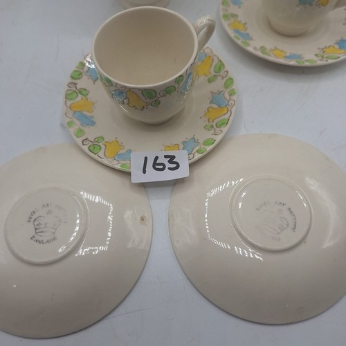 163 - Vintage/Antique Royal Art Pottery To Include 6 Cups and Saucers and a Jug