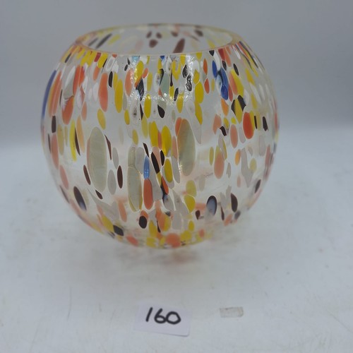 160 - Hand Painted Millifiori Glass Bowl 9