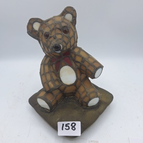 158 - Tea Light Glass and Lead Bear 8