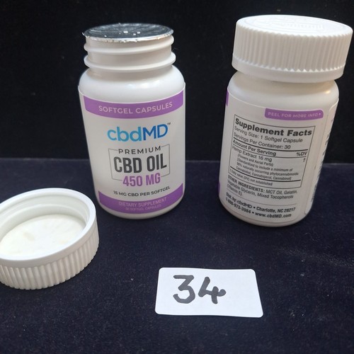 34 - CBD-MG Oil 450mg x2 30 Per Tub Soft Gel Capsules Dietary Supplement