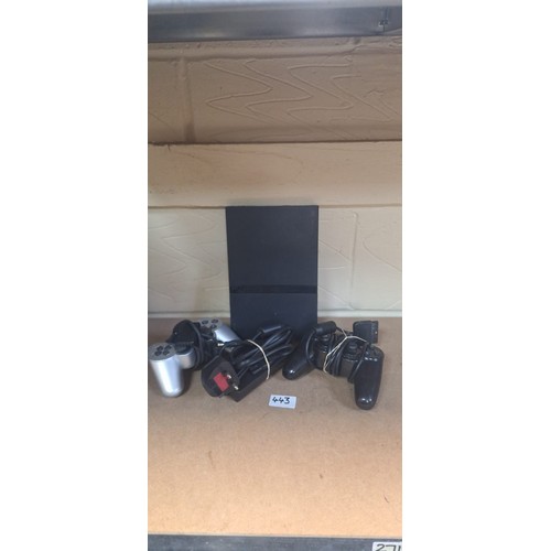 443 - PS2 Console, 2 Controllers and Leads