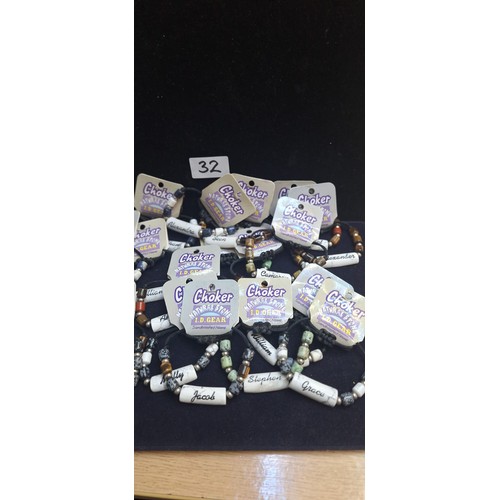 32 - Various Natural Stone Chokers x20