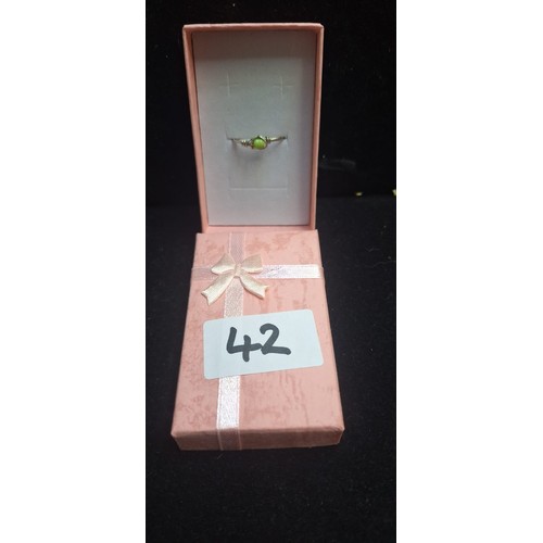 42 - Boxed 925 Silver Stoned Ring