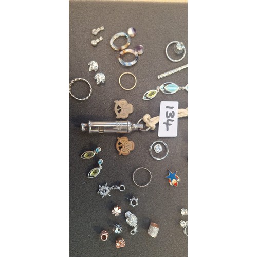 134 - Genuine Vintage Girl Guides Plus Badges, Charms, Rings, Pendants, Earrings And pin