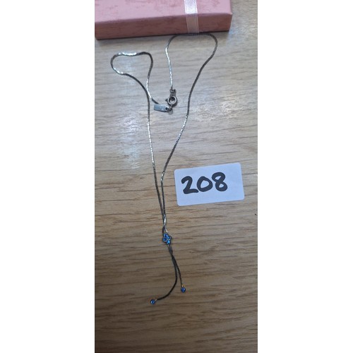 208 - 24k Gold Plated Necklace With 4 Stone Tag 2 Stone Clasp