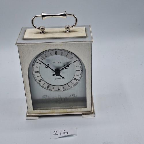 216 - Estyma Quartz Mantle Clock (does need a battery)