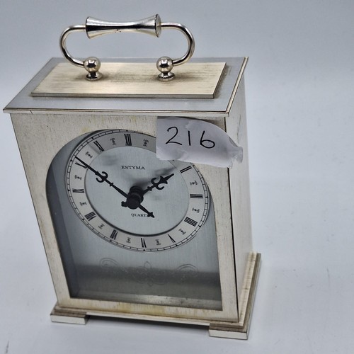 216 - Estyma Quartz Mantle Clock (does need a battery)