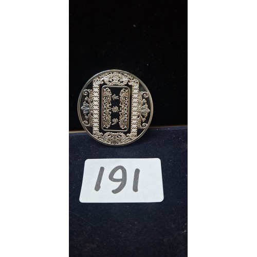 191 - Collectable Chinese Silver Plated Coin From The Famous Chinese Figures Series