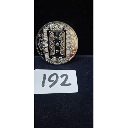 192 - Collectable Chinese Silver Plated Coin From The Famous Chinese Figures Series