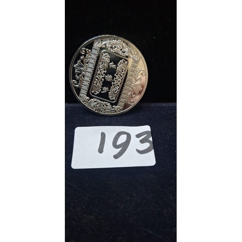 193 - Collectable Chinese Silver Plated Coin From The Famous Chinese Figures Series