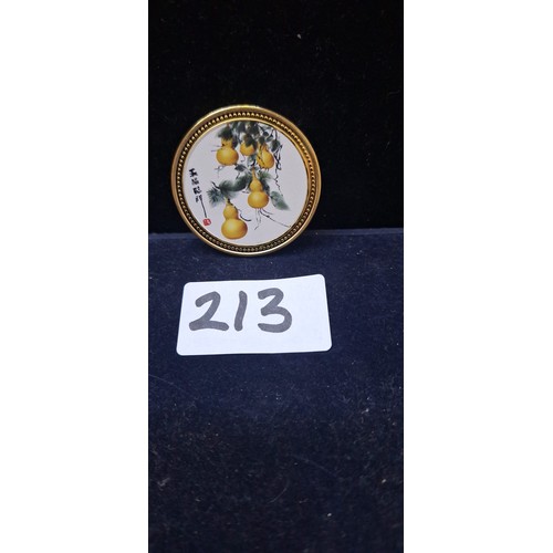 213 - Collectable Chinese Coin Depicting Chinese Scenes Fruit