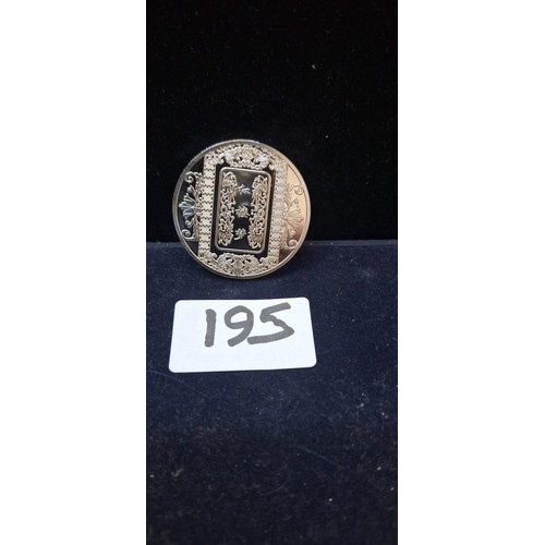 195 - Collectable Chinese Silver Plated Coin From The Famous Chinese Figures Series