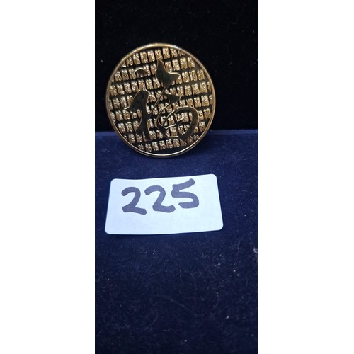 225 - Collectable Chinese Coin Depicting Plants and Flowers