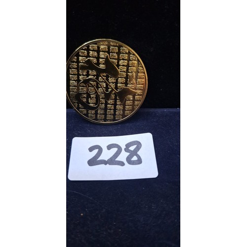 228 - Collectable Chinese Coin Depicting Plants and Flowers