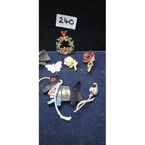 240 - Fashion and Vintage Brooches Slides ETC