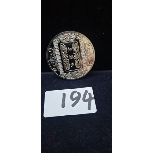 194 - Collectable Chinese Silver Plated Coin From The Famous Chinese Figures Series