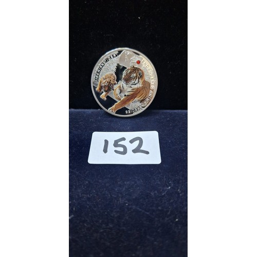 152 - Endangered Animal Series Silver Plated Coin Siberian Tiger