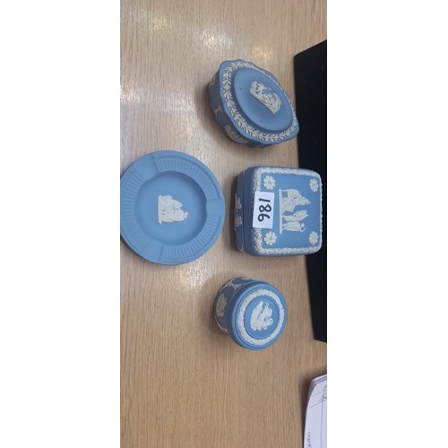 186 - 3 Wedgewood Trinket Pots and a Wedgewood Ashtray