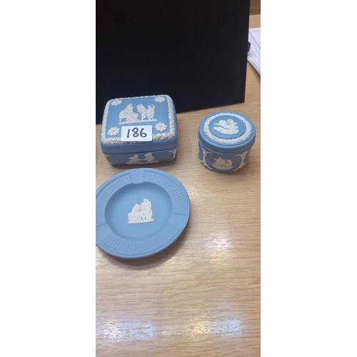 186 - 3 Wedgewood Trinket Pots and a Wedgewood Ashtray