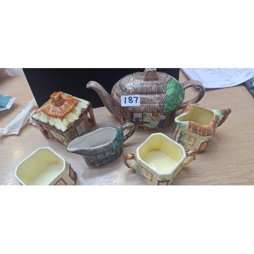 187 - 6 Piece Assorted Pottery To Include Tony Woods Tea Pot and Jug