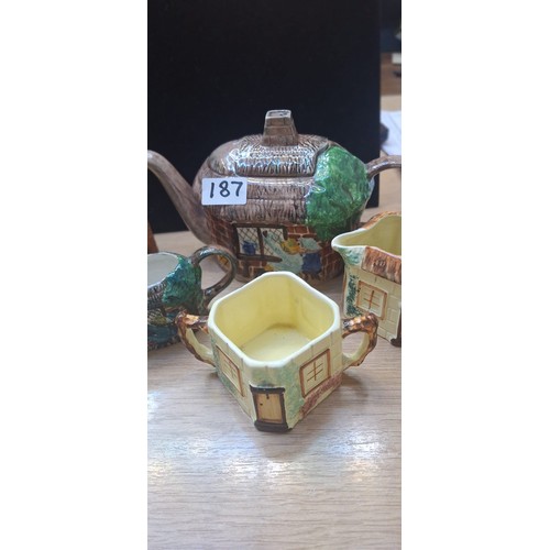 187 - 6 Piece Assorted Pottery To Include Tony Woods Tea Pot and Jug