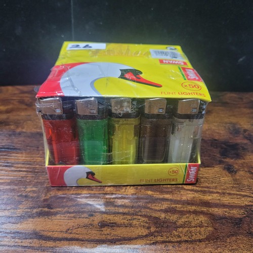 26 - Box of 50 Swan Lighters.