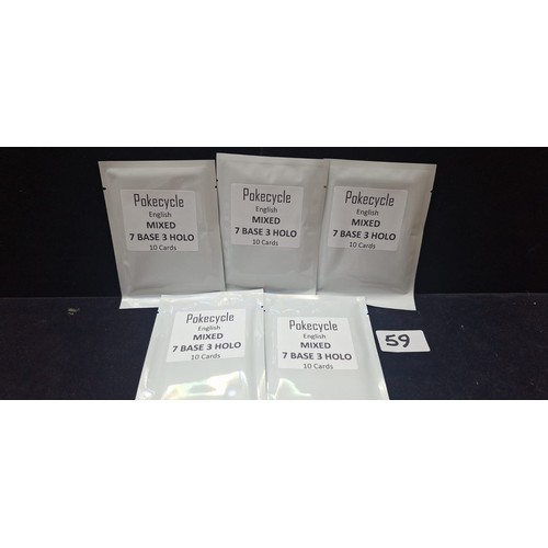 59 - Pokecycle English Mixed Pokémon Cards To Include 3 Holos