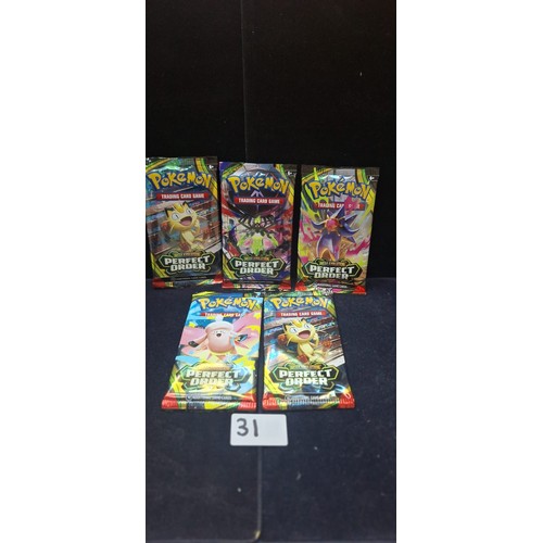 31 - Pokémon Perfect Order Packs X5 All Unopened Returns.