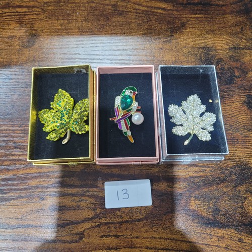 13 - Ladies Brooches x3 to Include a Bird, Crab and a Butterfly.