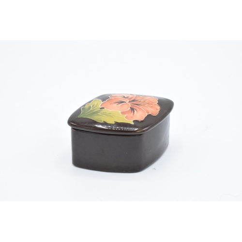 10 - Moorcroft small brown Hibiscus trinket box