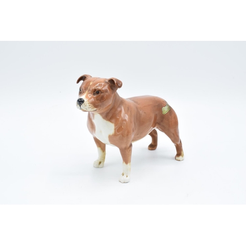 140 - Beswick Staffordshire Bull Terrier 1982B: tan and white colour way