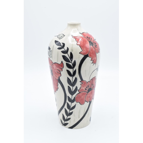 161 - Burslem Pottery stoneware trial vase in the Poppies design