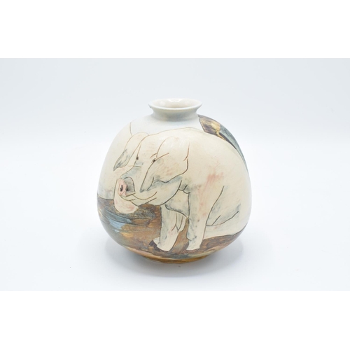163 - Burslem Pottery stoneware bulbous vase 'Pigs in Muck'