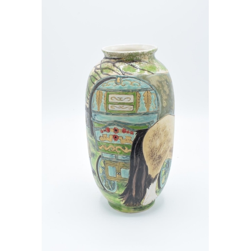 165 - Burslem Pottery large vase 'Gypsy Caravan' scene