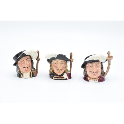 175 - Miniature Royal Doulton character jugs of the Three Musketeers: Athos, Porthos and Aramis (3)