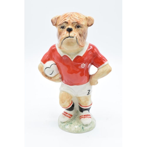 176 - Kevin Francis bulldog figure footballer in Manchester United colours: artists proof
